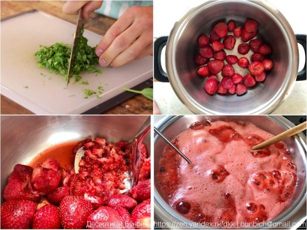 Förfarandet för framställning av jordgubbssylt är extremt enkel