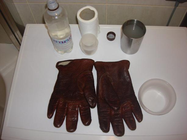 Bild tagen av författaren (ammoniak, vatten, handskar)