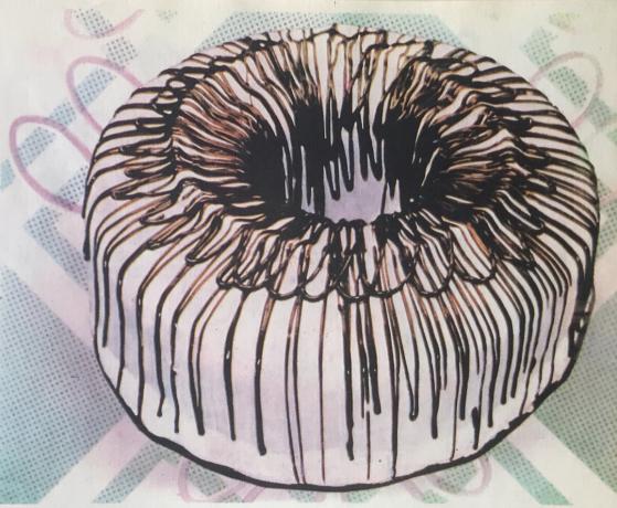 Kaka "Ring." Foto från boken "Produktion av bakverk och kakor," 1976