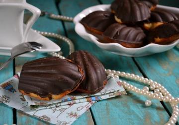 Cookies "Madeleine" med choklad glasyr