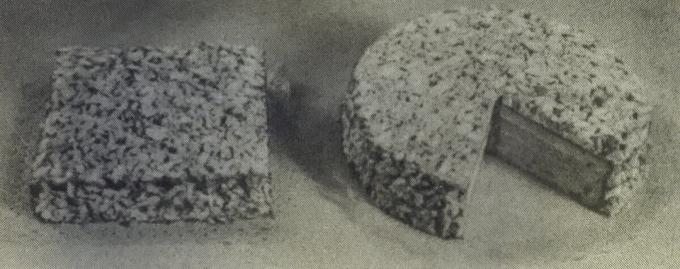 Cake Gift. Foto från boken "Produktion av tårtor och pajer," 1976 